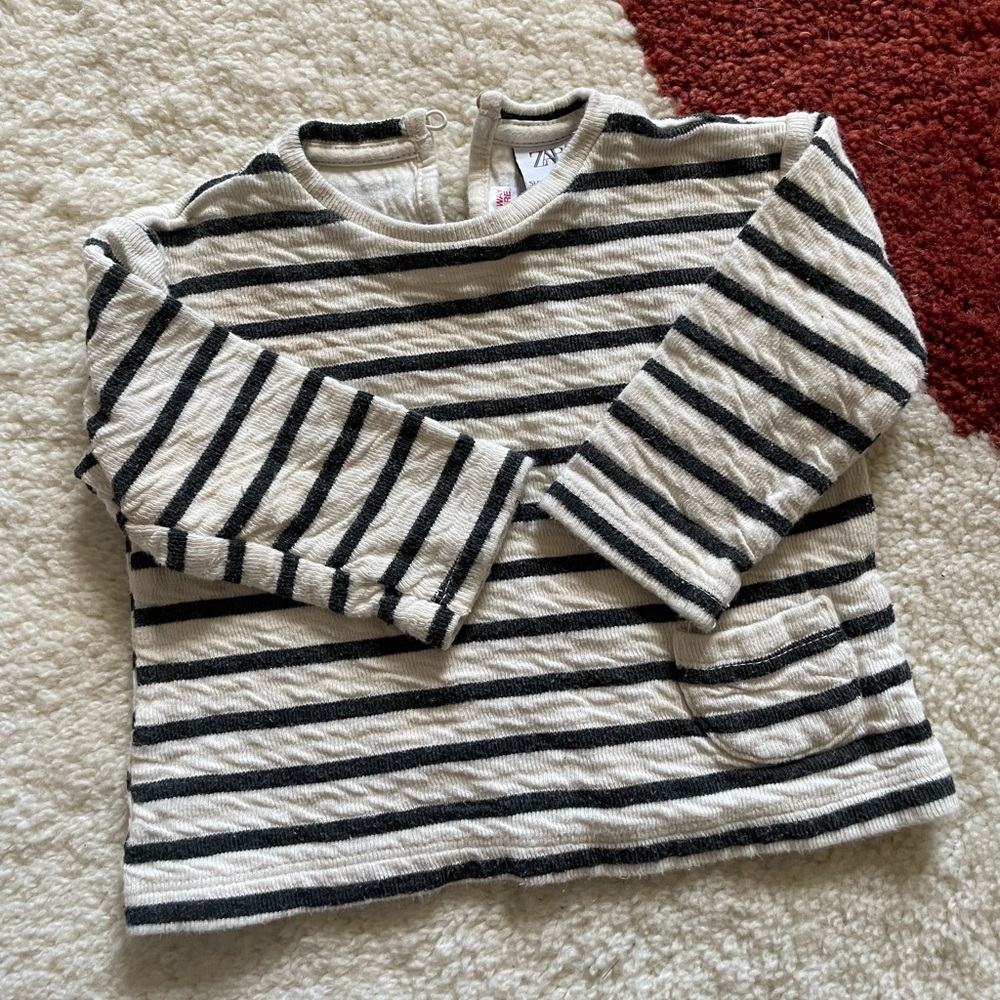 Zara kids striped long sleeve shirt 6-9 months